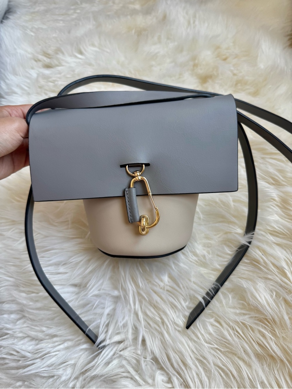 ZAC Zac Posen Belay Crossbody Bag Gray Ivory Gold